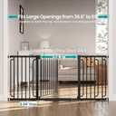 Cumbor Extra Wide Baby Gate, 36.6-69" Walk-Through Dog Gate for Stairs, Doorways & Hallways, 30.5 Tall, Auto-Close & Dual-Swing Safety Child Gate Indoor, Easy Install Pressure-Mounted Pet Gate, Black