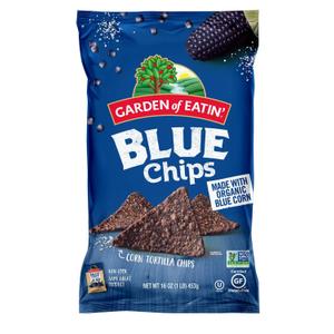 Garden of Eatin' Blue Corn Tortilla Chips, Blue Chips, 1 lb bag (Pack of 12), Best By: 02 DEC 2025