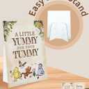 2 x 6PCS Winnie Table Sign with Stand, A Little YUMMY FOR YOUR TUMMY, Winnie Baby Shower Decorations, Classic Pooh Party Supplies, Vintage Winnie 8x10INCH