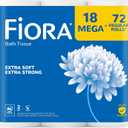 Fiora Toilet Paper, Bathroom Essentials Bath Tissue, Soft & Strong Toilet Paper for Everyday Use, 18 Mega Rolls with 320 Sheets Per Roll, 2-Ply Paper, Septic Safe & Clog Free, Lint Free, Unscented