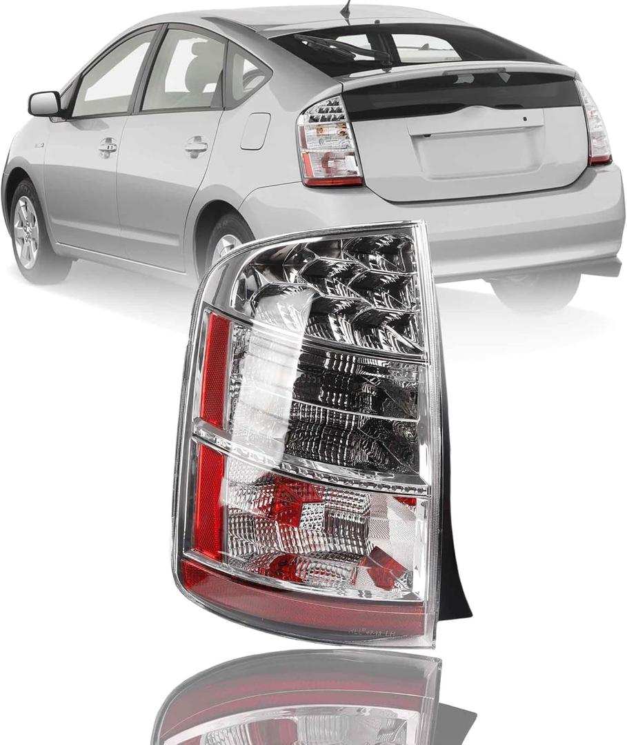 Dasbecan Driver Side Tail Light Compatible with 2006 2007 2008 2009 Toyota Prius Rear Left Tail Light Replaces# 8156147100 W/Light Bulbs