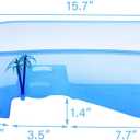 PINVNBY Plastic Turtle Tank Reptile Habitat Pet Terrariums Turtles Tank Aquarium Terrapin Topper Basking with Platform Plants,Durable,Safe, Non-Toxic(Blue)