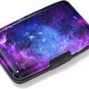 Credit Card Holder, Mini Aluminum Card Wallet RFID Blocking Slim Metal Hard Card Case for Women Men, Galaxy