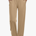 Womens Casual Pants Summer High Waist Drawstring Loose Fit 2026 Beach Lightweight Comfy Lounge Trousers with Pockets, Size XL