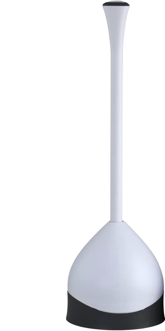 Clorox Toilet Plunger with Hideaway Caddy, Bathroom Accessories, Toilet Unclogger, with Holder, White