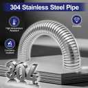 1.5 In Exhaust Flex Pipe, 304 Stainless Steel [1 1/2"] ID x 72" Universal Flexible Exhaust Tubing