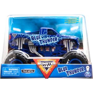 Monster Jam, Official Blue Thunder Monster Truck, Collector DieCast Vehicle, 1:24 Scale, Kids Toys for Boys and Girls Ages 3 and up