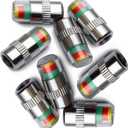 ANKI HAPPIGO 8Pcs 2.2Bar 32-to-35 PSI Car Tire Pressure Monitor Valve Stem Caps Sensor Indicator Easy to Read 3 Color Eye Alert