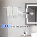 5-Piece Brushed Nickel Towel Bar Set Bathroom Hardware Set Includes Multi-Purpose Toilet Paper Holder 23.6in Towel Bar Towel Ring Towel Hooks Stainless Steel Wall-Mounted Bathroom Accessories