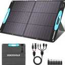 100W Portable Solar Panel for Power Station,ETFE Portable Foldable Solar Charger NextGen 25% High Conversion IP68 Waterproof Solar Panel for Camping Outdoor RV Blackout