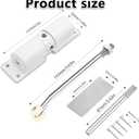 Automatic Door Closer, Zinc Alloy Safety Spring Door Closer Adjustable 30 kg Closing Door Hinge (White)