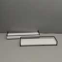 Forbena White Floating Shelves for Bathroom Organizer Over Toilet, Bathroom Shelves Wall Mounted with Towel Rack, Corner Wall Shelf for Bedroom Decor Kitchen Storage (White-Dark Grey, Set of 2)