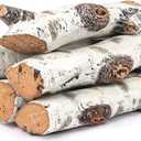 Hisencn Gas Fireplace Logs Set, Ceramic White Birch Log for Gas Fireplace Intdoor Inserts, Vented, Electric Gas Fireplaces, Outdoor Firebowl, Linear Fire Pits Ceramic Fiber Fake Wood Logs, 6pcs