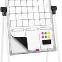 MaxGear Large Whiteboard with Stand 36" x 24" Double-Sided Easel Whiteboard Monthly Calendar,Height Adjustable, Foldable, Portable Dry Erase Board for Home, Office, Classroom Planning, Teaching