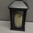 Bright Zeal 14" Decorative Candle Lantern Black Outdoor Lanterns with Timer Candles - Cool White Waterproof Vintage Lanterns Battery Powered LED Decorative for Wedding - Hanging Wall Lanterns Indoor