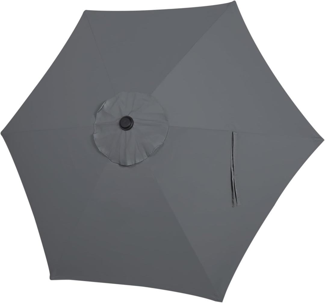 Blissun 7.5ft Patio Umbrella Replacement Canopy, Market Umbrella Cover, Outdoor Table Umbrella Canopy for 6 Ribs (Dark Grey)
