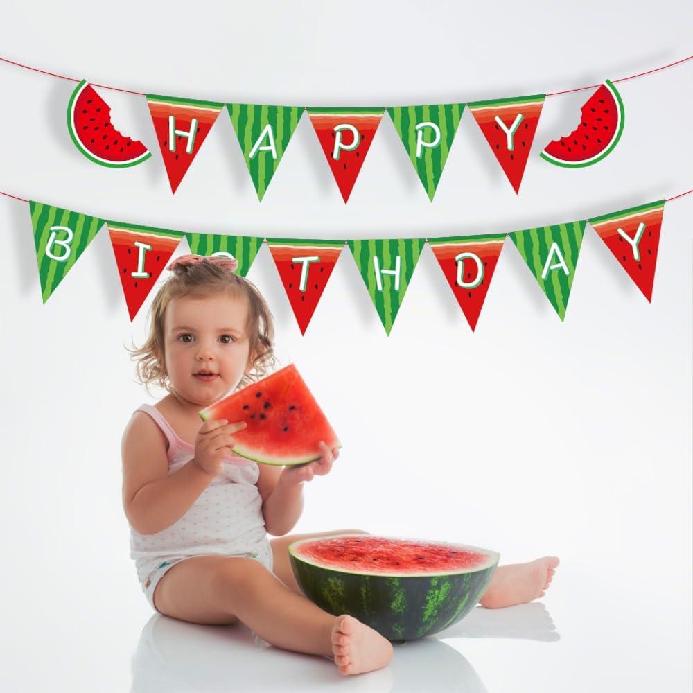 Watermelon Birthday Banner,One In A Melon Banner,Watermelon Party Decorations,One In A Melon Birthday Decorations for Girls,Boys,Kids,Home,Classroom,Baby Shower