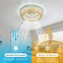 Gold Crystal Fandelier Ceiling Fan with Lights Stunning LED Chandelier Fan, Medium