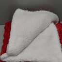 INFIIXSO Sherpa Throw Blanket for Couch - Super Soft & Warm Striped Fleece Blanket, Cozy Plush Fluffy Blanket All Season Use (Red, 60x80 Inches)