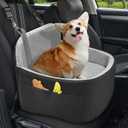 ONE PIX Dog Car Seat for Small Medium Dog, Dogs Booster Car Seats with 6 Inches Higher Memory Foam Cushion, Portable Dog Carriers, Pet Travel Bed Under 30lbs, Storage Pockets and Safety Belt, Grey