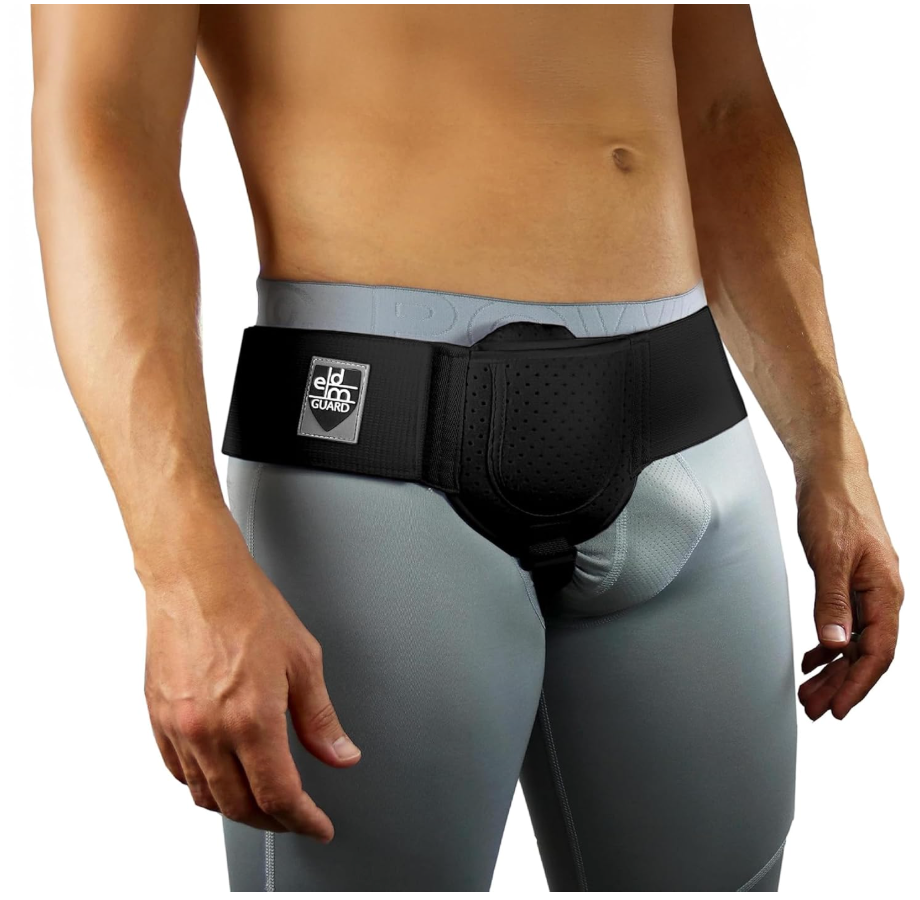Everyday Medical Hernia Guard  Inguinal Hernia Belt for Men, Post Surgery Men's Inguinal Hernia Support Truss for Inguinal, Groin Hernias Adjustable Waist Strap  Black, Large/XLarge