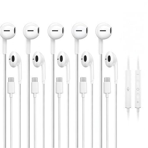 2 Pack USB C Headphones for iPhone 17/16/15 Pro Max iPad Plus TypeC Earphones with Microphone Volume Control USBC Wired Earbuds USB Type C Earphone for Samsung S25 Ultra S24 S23 S22 （1.2M/4Ft）