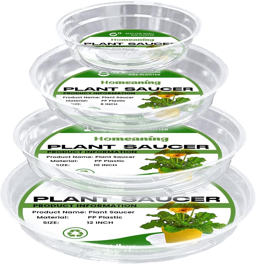 20 Pack Plant Saucers of 6, 8, 10, 13 inch,Plant Drainage Trays,Durable Flower Pot Drip Trays,Durable Plastic Plant Trays for Indoors, Outdoors,Collects Flower Pot Drainage
