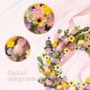 22 Inch Spring Wreath Front Door Wreaths with Colorful Eggs, Flowers and Berries for Easter, Spring Home, Porch, Wall, Party and Indoor Decoration