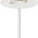 H HOMEWINS Round Side Table,Corner Drink Coffee End Table, 23.6"L x 15.75"W