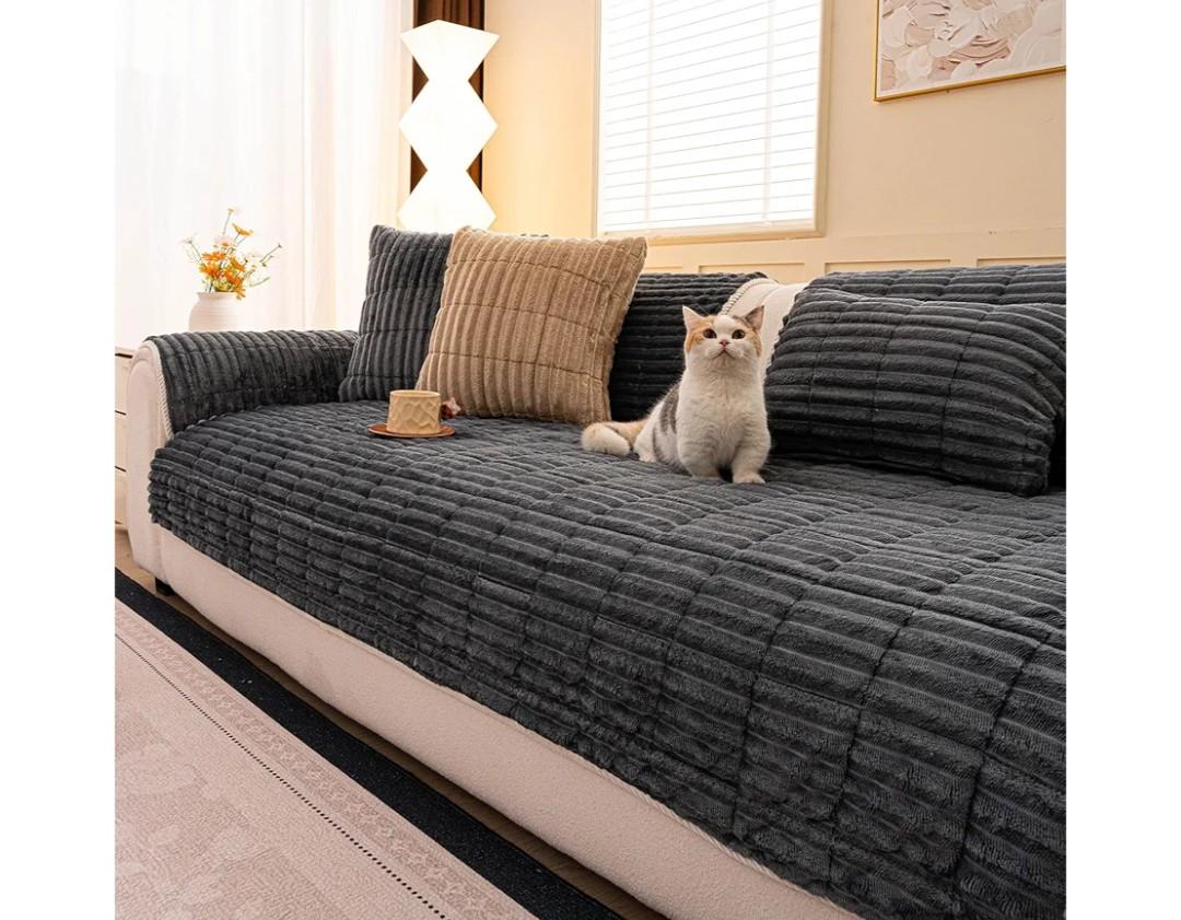 Washable Pet-Friendly Couch Covers for Dogs Fuzzy Pet Sofa Covers Dog Couch Blankets and Cushion Covers for Sofa