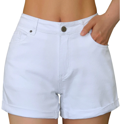Roswear White Women Shorts (White, Medium)
