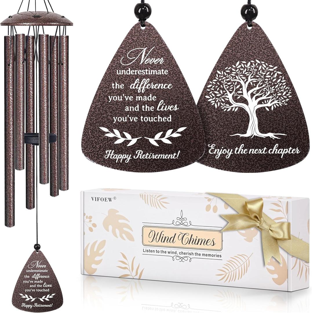 Retirement Gift for Woman Men, 32" Wind Chimes Retired Gifts, 2026 Happy Retirement Gifts for Women Coworker Colleague Boss Teachers Nurses Friends, Going Away Gift Ideas Retirement Decorations