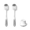 OXO Tot Bottle Brush with Nipple Cleaner and Stand Gray, 2-Pack