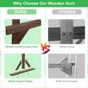 7.48FT Wooden Wedding Arch Frame Backdrop Stand, Square Wood Arch Stand Wedding Arches for Ceremony Wedding Arbor