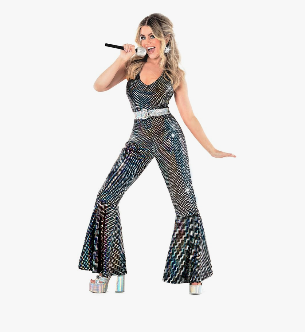 Morph Disco Costume Women - 70s Retro Jumpsuit Costume For Parties & Halloween - 70s Disco Outfits For Women Medium