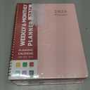 5 x 2026 Planner, Weekly and Monthly Calendar Planner, January 2026 - December 2026, Hardcover 2026 Calendar Book with Tabs For Women & Men, Inner Pocket, Spiral Bound, Perfect for Office Home School Supplies - A4 (8.5" x 11"), Pink