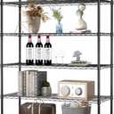 16''Lx42''Wx72''H 6 Shelf Wire Shelving Unit Heavy Duty Metal Storage Shelves NSF Wire Shelf Organizer Black Height Adjustable Utility Steel Commercial Grade Layer Shelf Rack 1500 LBS Capacity (421672)