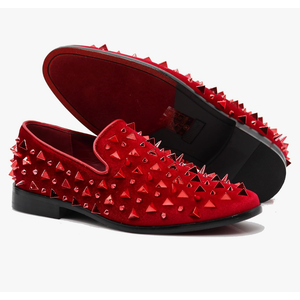 SPK16 Men's Vintage Spike Dress Loafers Slip On Fashion Shoes Classic Tuxedo Dress Shoes
, Size 8.5