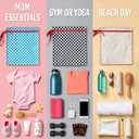 Bodysurf Wet Bags for Baby, Toddlers, Kids  2 Pack Large Reusable Wetbag for Swimsuits, Diapers, Daycare, Gym, Laundry  Waterproof Diaper Bag Accessory & Baby Travel Essentials (Checkered, Tan)