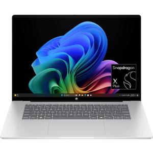 HP OmniBook 5 16 inch Next Gen AI PC, 2K Touchscreen, Snapdragon X Plus X1P-42-100, 16 GB RAM, 512 GB SSD, Qualcomm Adreno GPU, Windows 11 Home, Copilot+ PC, Glacier Silver, 16-fb0000nr