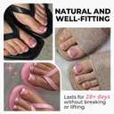 UNA GELLA French Toe Nail Press Ons, Pre-Etched 15 Sizes 180Pcs Sharp Square X-Soft Pink Press On Toenails False Toes Soft Gel Square Full Cover Fake Toenails for Nail Extensions DIY Salon Pedicure
