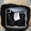 Pamo Babe Travel Crib Lightweight Playpen Baby Playard with Bassinet Portable Mini Playard (Black)