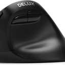 DeLUX Wireless Small Ergonomic Mouse, Silent BT Vertical Mouse, 6 Buttons and 4000 DPI, Reduce Wrist Pain and Hand Pressure, for PC Computer Laptop (M618Mini DB-Black) (Black-2.4G+BT 3.0/5.0)