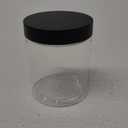 48pcs 8 oz Plastic Containers with Lids Pen Labels Leak Proof BPA Free Airtight Refillable Clear Small Containers Storage Jars for Storing Dry Food Makeup Slime Honey Jam (black)