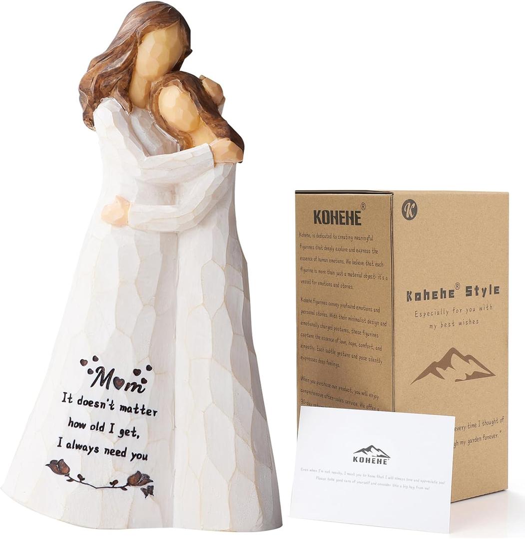Kohehe Gifts for Mom, Mom Birthday Gifts from Daughter, 5.5" Handmade Figurine Gift for Mama Mother, Meaningful Moms Gift Ideas for Mothers Day, Birthday, Valentines Day, Christmas