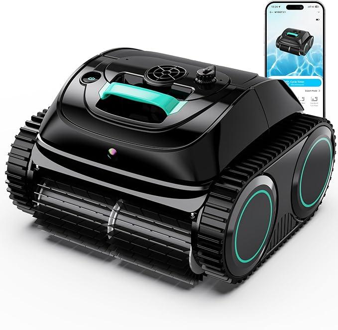 WYBOT C1 Cordless Robotic Pool Vacuum for Inground Pools | 4-in-1 Pool Cleaner for Above Ground Pools, 160 Mins Runtime, App Countrol, Smart Navigation with Powerful Suction