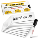 X-bet MAGNET Dry Erase Magnetic Labels 60 pcs 1x3 - Reusable Sticky Notes - Magnetic Notepads for Refrigerator - Dry Erase Magnetic Sheets - Blank Magnet Stickers - Used for Whiteboard, Classroom