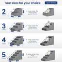 GoGoBunny Waterproof High Density Foam Curved Dog Stairs for High Beds Couches 19.7" H, 4-Step Ramp Dog Steps Friendly to Small Medium Dogs or Pets Joints, Non-Slip Balanced Durable Pet Step, Grey