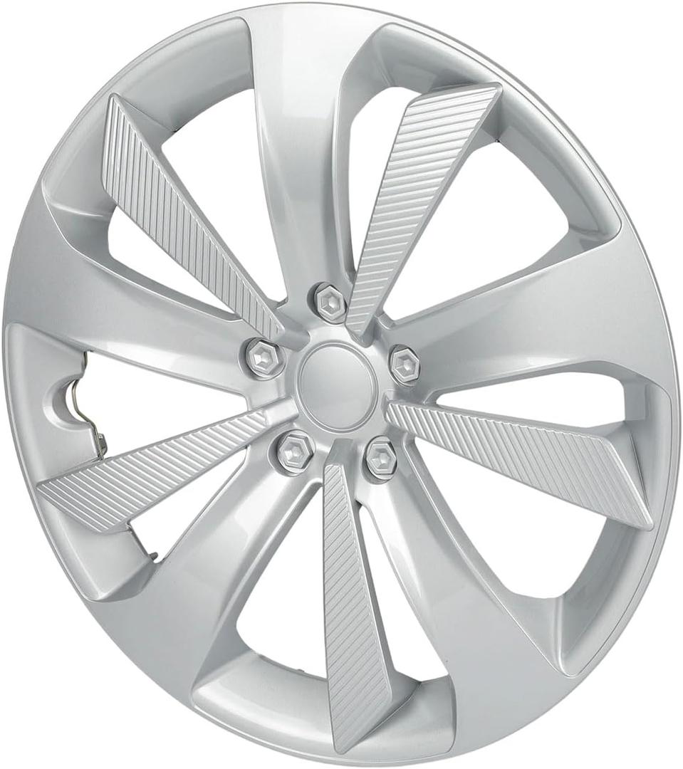 16'' Inch Wheel Rim Covers Hubcaps Replacement Wheel Cover Glossy Silver Snap-On Wheel Hub Cap Trim with Metal Retention Ring Fits for Subaru Impreza 2017 2018 2019 2020 2021 2022 2023