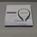 Bluetooth 5.3 Neckband Bluetooth Headphone, Sweat Resistant Noise Cancelling Stereo Headphones, and Retractable Ear Tips for Music, Conference, VideosBright Black